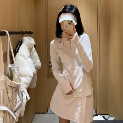 Black Fashion Slim Fit Yoga Top Korean Style Half Zipper Long Sleeved Women's Jacket White Stand-up Collar Yoga Clothes